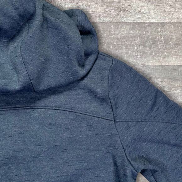 Under Armour Cold Gear Pullover Hoodie Womens L Big Logo Navy Blue Sweatshirt - Picture 5 of 8